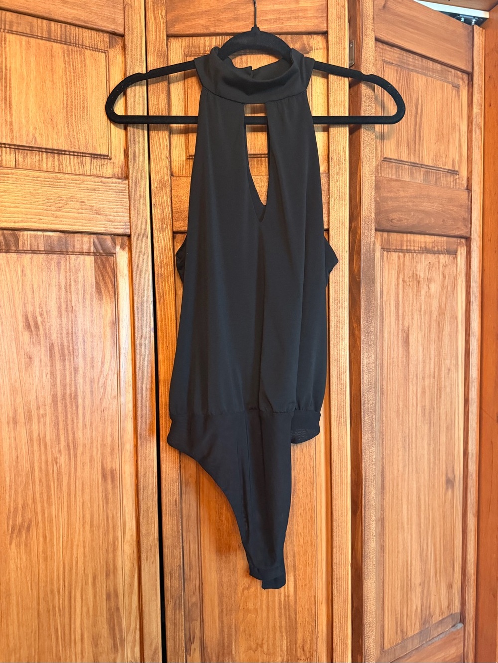 Maurices Black Halter Keyhole Bodysuit Jumpsuit